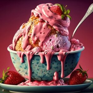 Black T-shirt with Ice Cream print